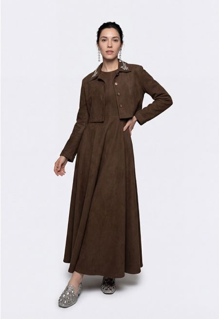 Velvet Dress and Jacket Set (2PCS)