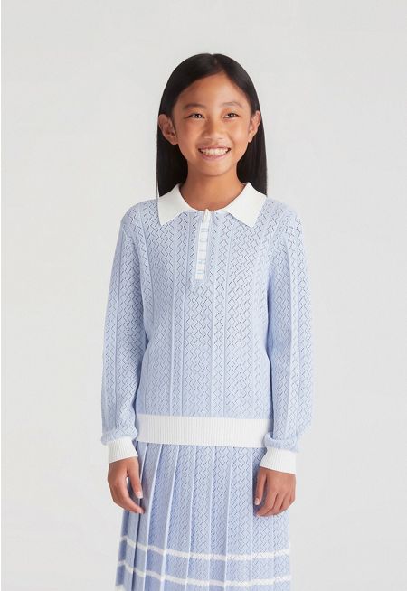 Cut-Out Knitted T-Shirt