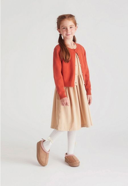 Dress & Knit Cardigan Set (2PCS)