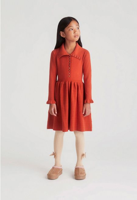 Ruffled Knit Dress