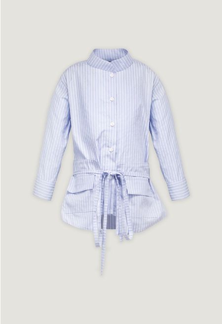 Belted Striped Shirt