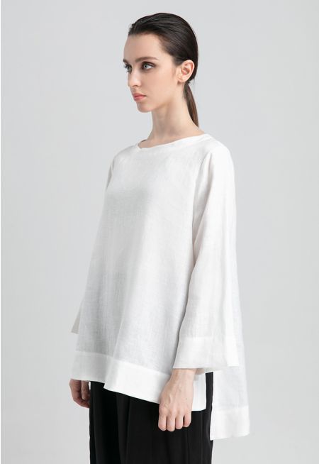 Solid Basic Top With Slit Sides -Sale