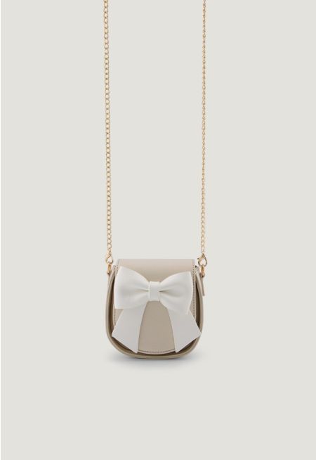 Contrast Bow Crossbody Bag