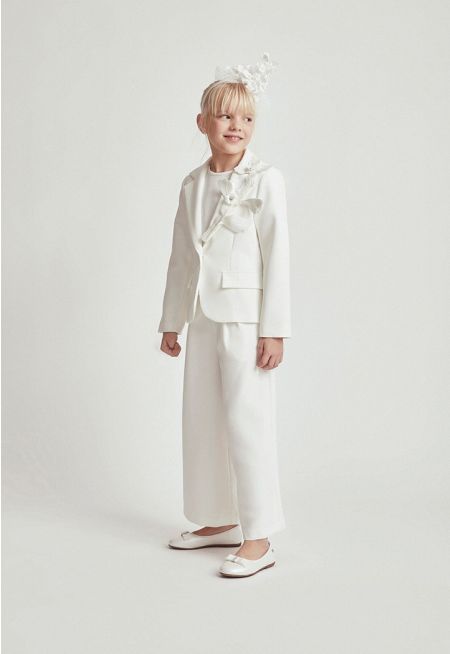 Solid Blazer & Trouser Set (3PCS)