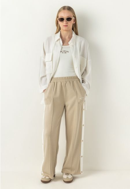 Side Snap Buttons Sweatpants