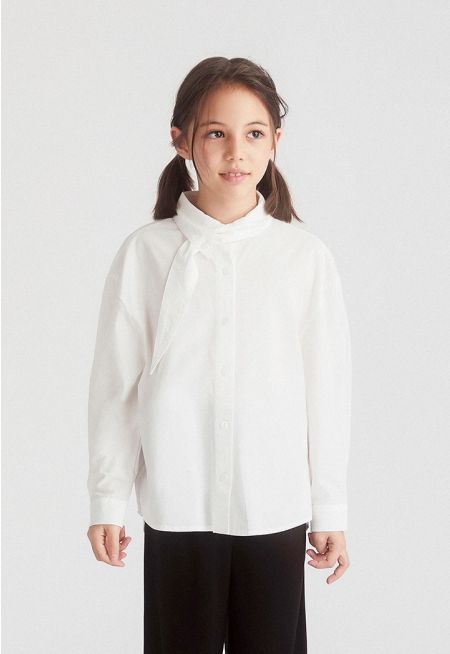 Classic Shirt with Scarf Detail