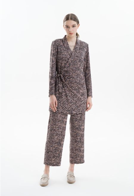 All Over Printed High Rise Trousers -Sale