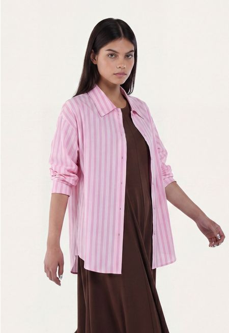 Drop Shoulder Striped Shirt