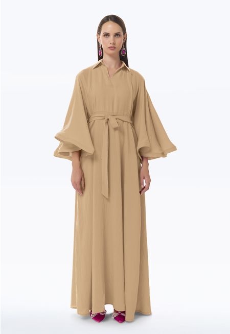 Flared Butterfly Sleeves Maxi Dress -Sale