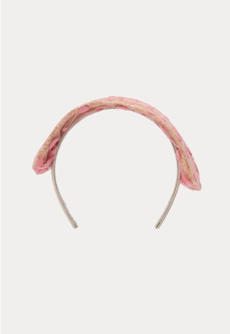 Dotted Straw Wide Hair Band -Sale