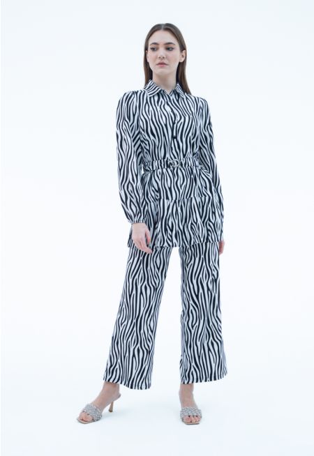 Zebra Printed Straight Pants -Sale