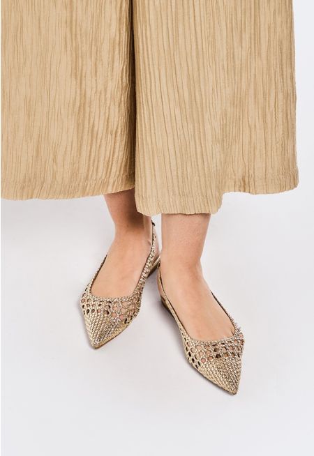 Pointed Toe Metallic Flats