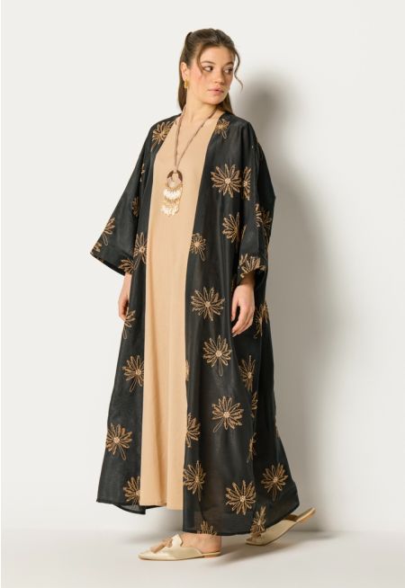 طقم دراعة بلونين مطرزة (قطعتين)