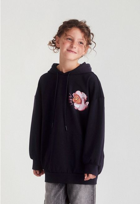 Oversize Print Hoodie