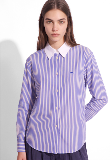 Elegant Detail Striped Shirt