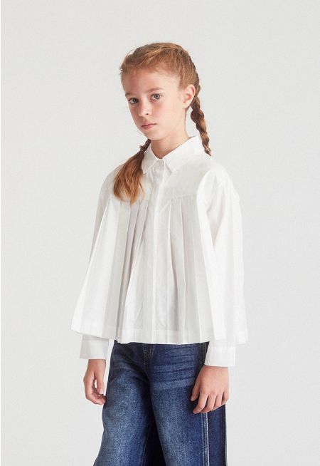 Pleated Flared Shirt