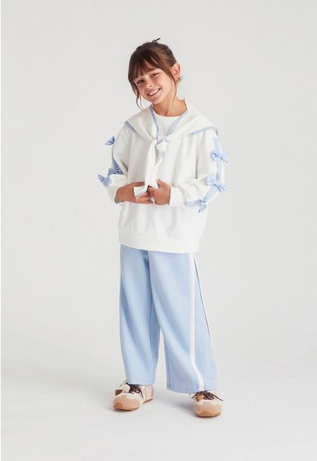 Sweatshirt & Trouser & Knit Scarf Set (3PCS)